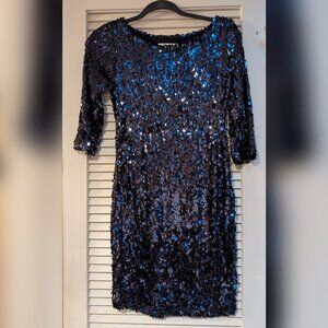 BB Dakota Teardrop Sequin Navy Dress | Size XS